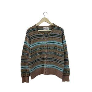 Rod's X-Large Button Cardigan Sweater Cotton Blend Thin Knit Western Womens